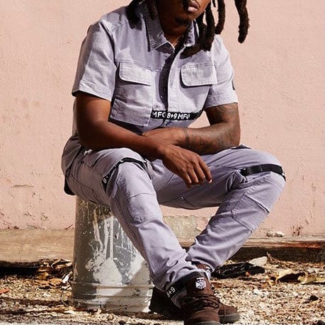 8&9 Strapped Up Button Up Shirt (Vintage Blue) BUVTGBLU - Image 4