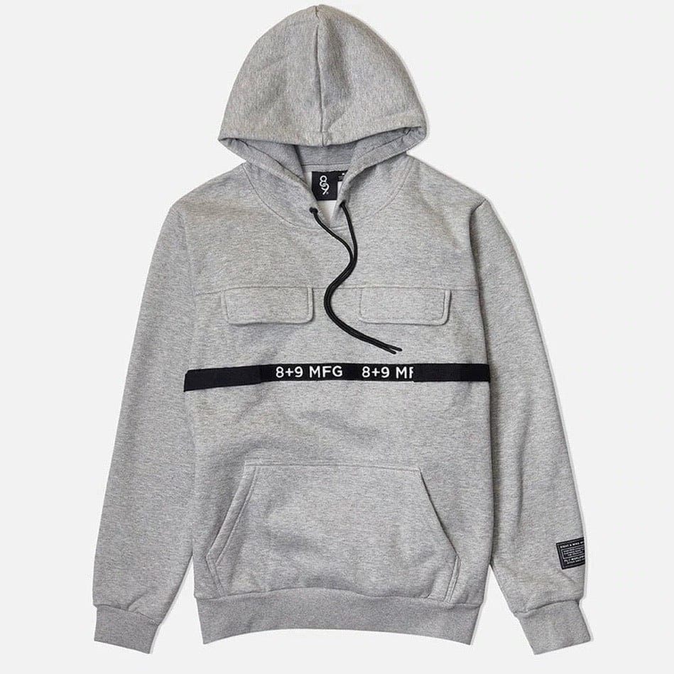 8&9 Strapped Up Fleece Hoodie (Grey) HSTRFGRY - Image 6