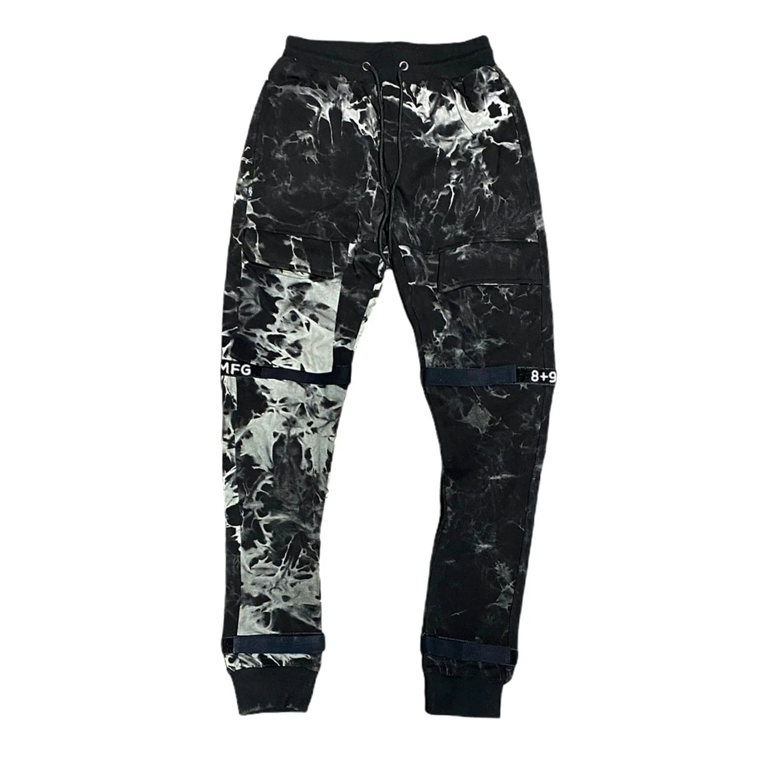 8&9 Strapped Up Fleece Sweatpants (Oreo Tie Dye) SPTDSTRBLK - Image 3