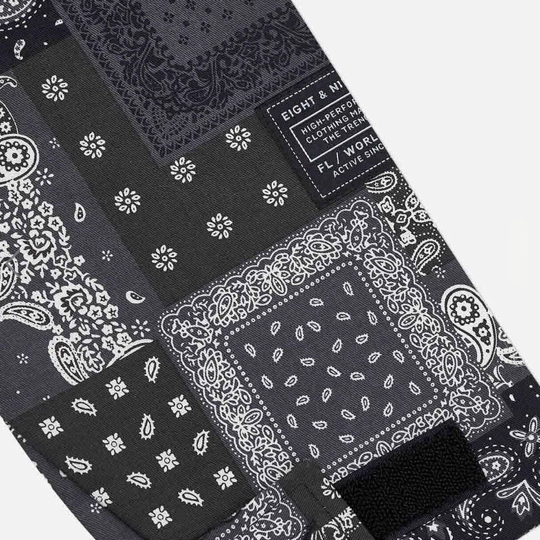 8&9 Strapped Up Paisley Jacket (Black/White) - JKSTRPBLK - Image 3