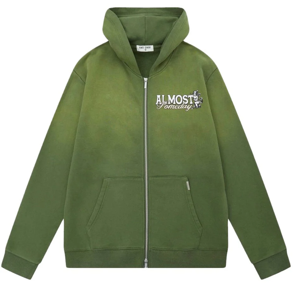 Almost Someday Endless Zipup Hoodie (Sun Fade Olive) AS-SP1-18