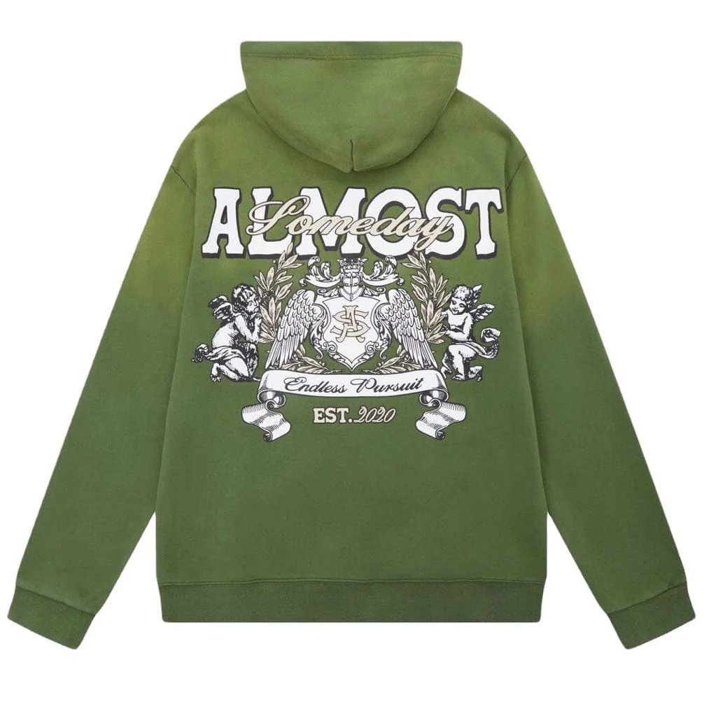 Almost Someday Endless Zipup Hoodie (Sun Fade Olive) AS-SP1-18 - Image 2