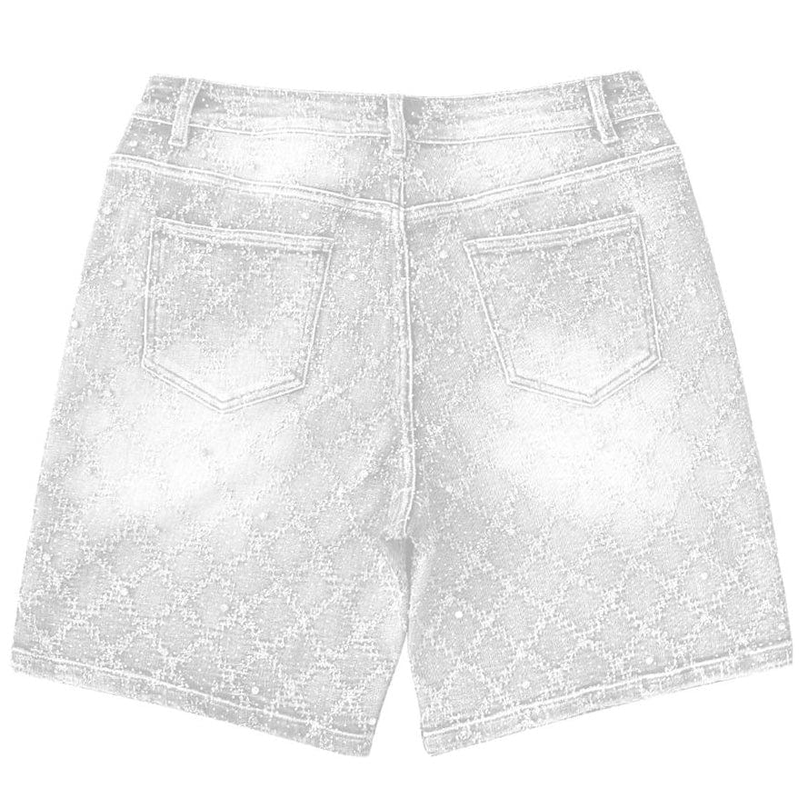 Almost Someday Gemstone Denim Jorts (Cream Wash) QS2-005 - Image 2
