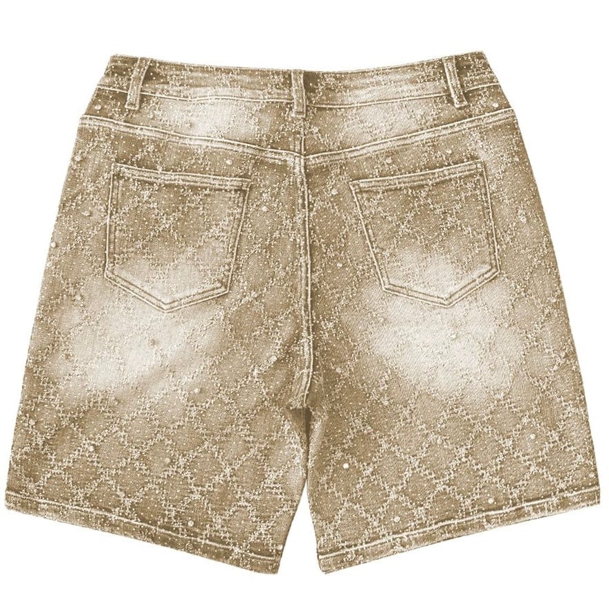 Almost Someday Gemstone Denim Jorts (Tan Wash) QS2-004 - Image 2