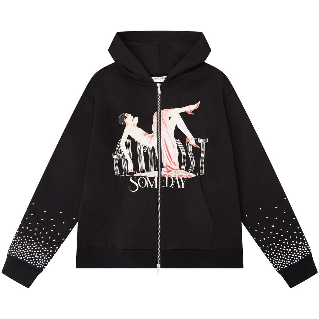 Almost Someday High Class Zip Up Hoodie (Sun Fade Black) AS-H25-015