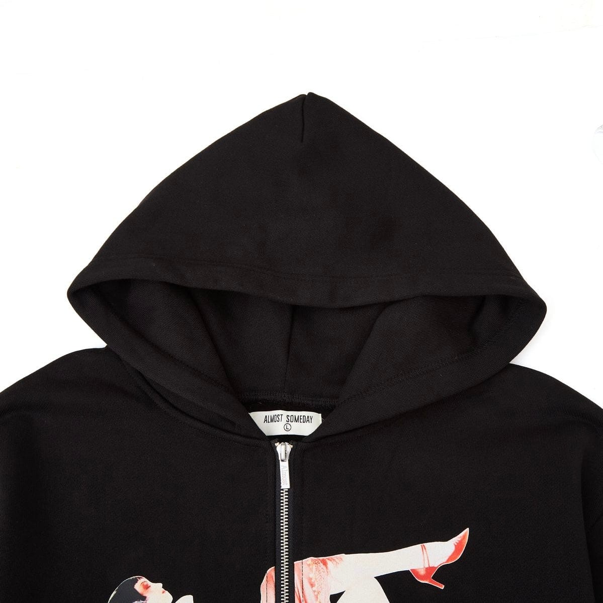 Almost Someday High Class Zip Up Hoodie (Sun Fade Black) AS-H25-015 - Image 3