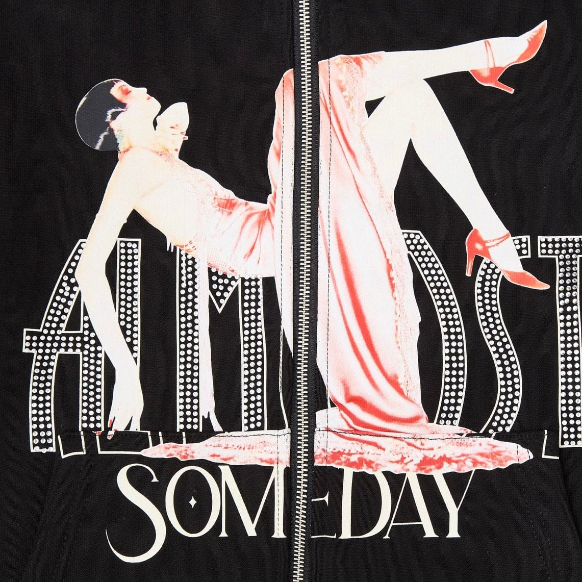 Almost Someday High Class Zip Up Hoodie (Sun Fade Black) AS-H25-015 - Image 4