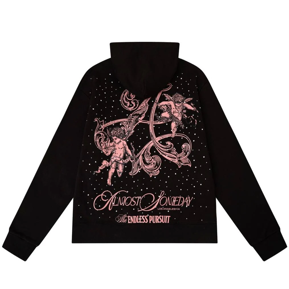 Almost Someday Lavish Zip Up Hoodie (Black) AS-H25-025 - Image 2