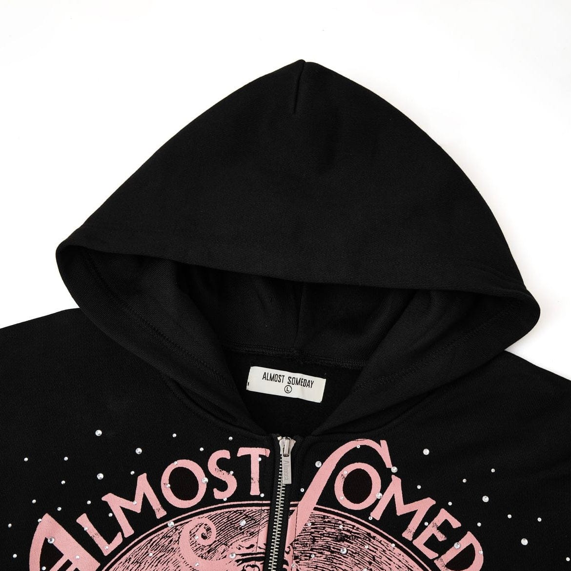 Almost Someday Lavish Zip Up Hoodie (Black) AS-H25-025 - Image 3