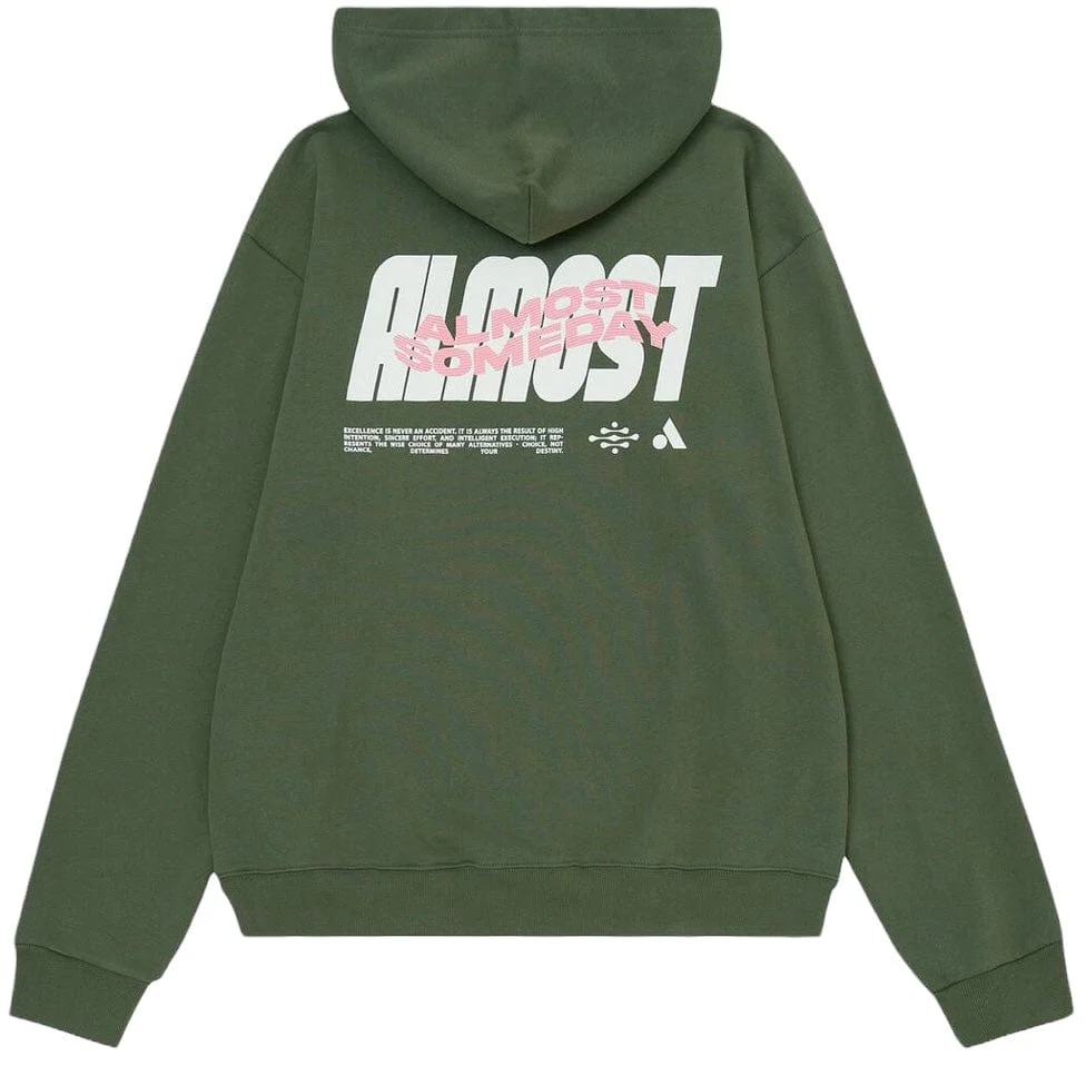 Almost Someday Warp Hoodie (Olive) C8-65 - Image 2