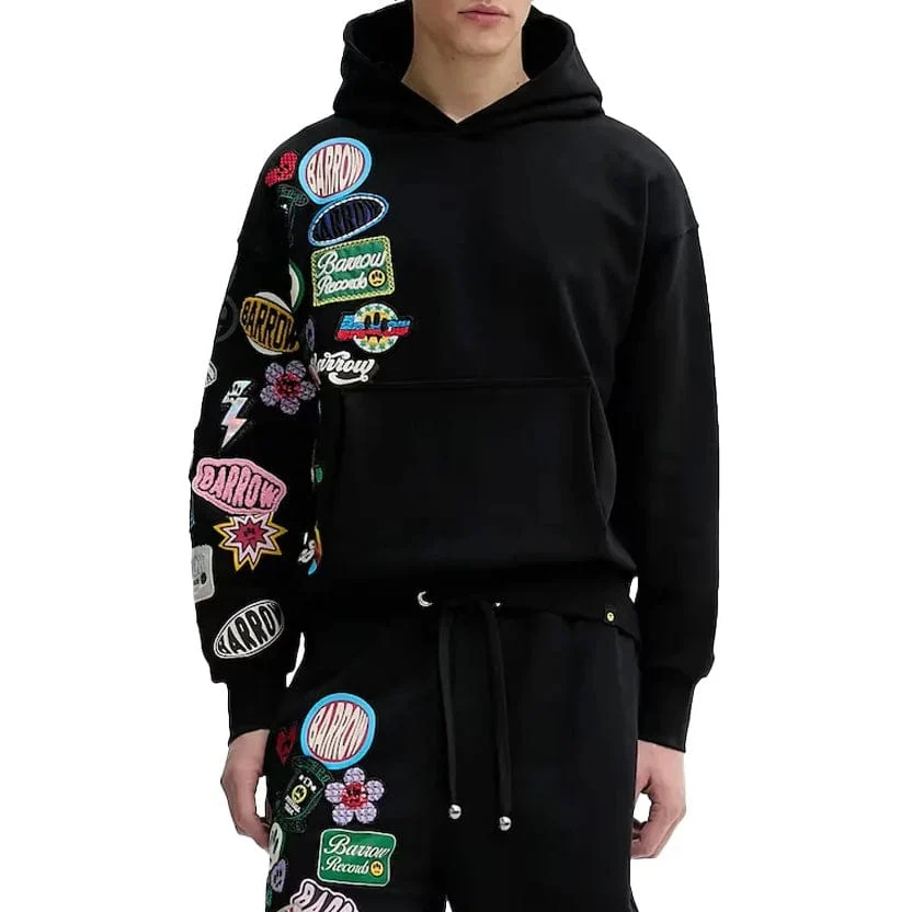 Barrow Unisex Patch Hoodie (Nero/Black) S5BWUAHS017-110 - Image 4