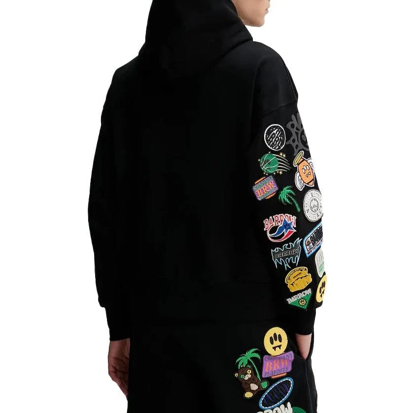 Barrow Unisex Patch Hoodie (Nero/Black) S5BWUAHS017-110 - Image 5