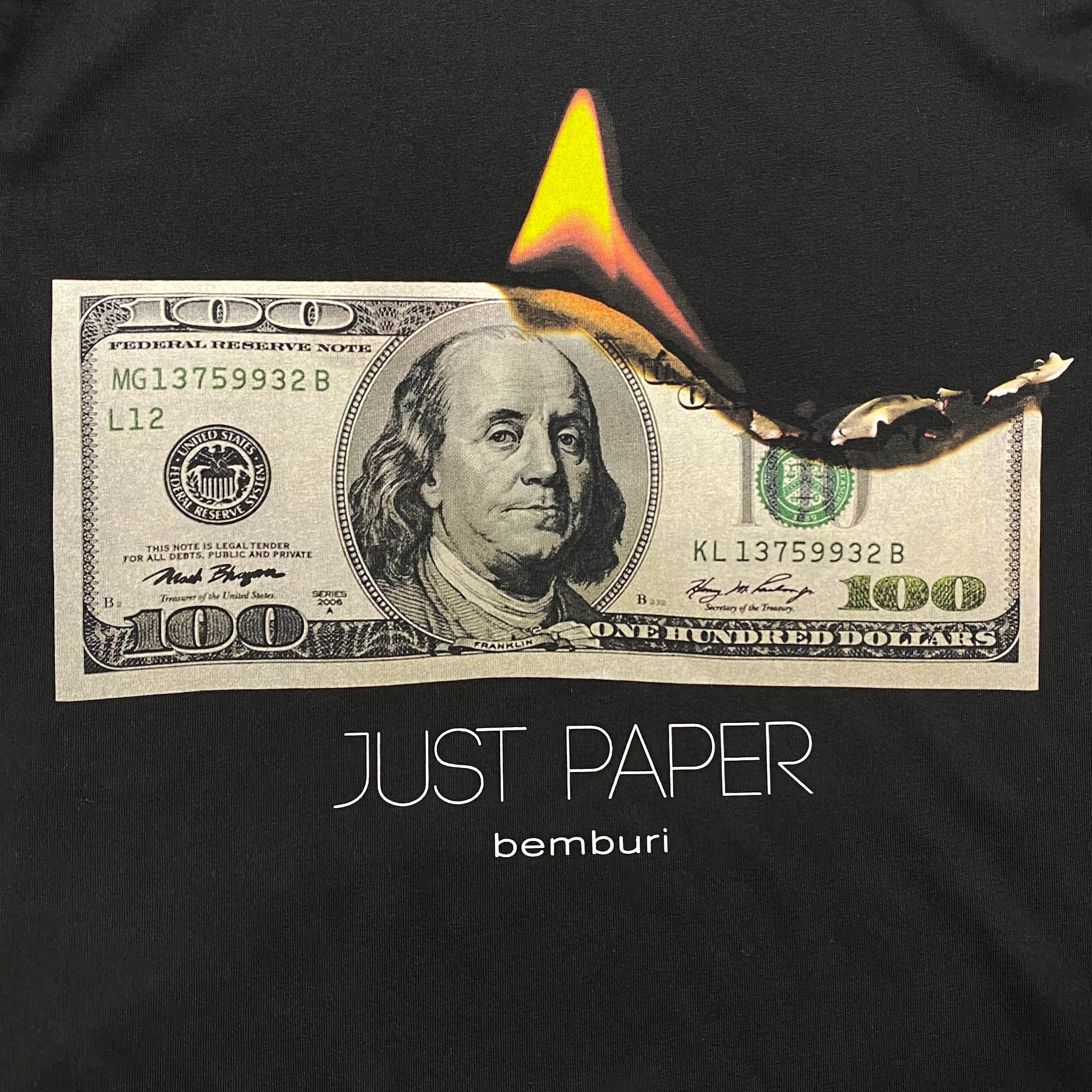 Bemburi Just Paper T Shirt (Black) - Image 2