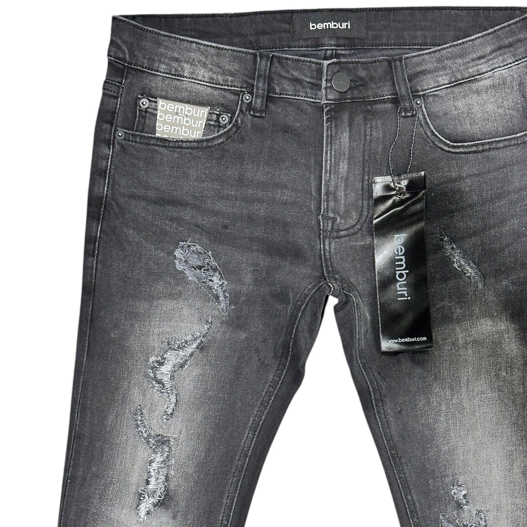 Bemburi Skinny Denim Jean (Dark Grey) BB-104B - Image 2
