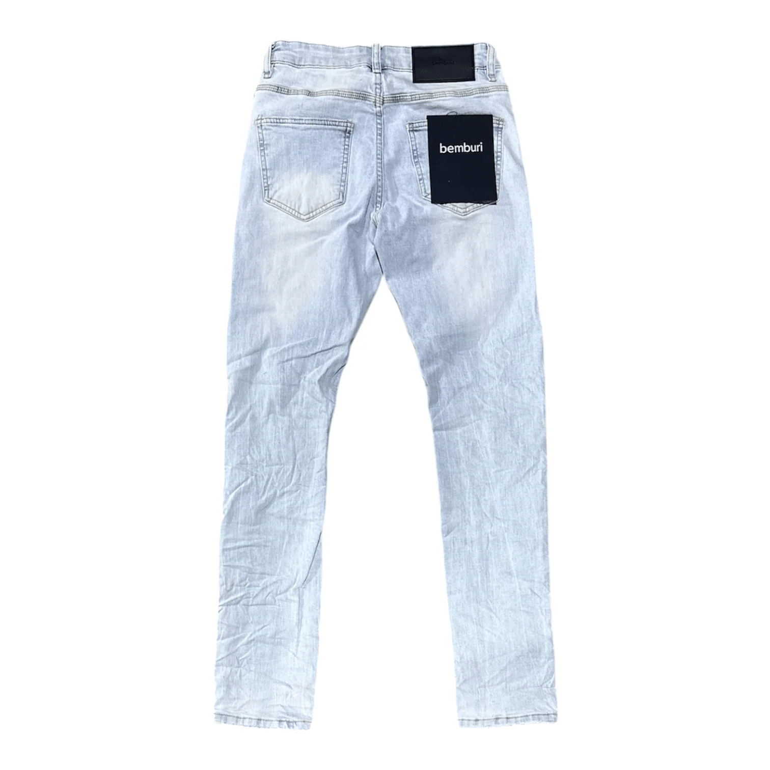 Bemburi Skinny Fit Distressed Denim Jean (Blue Wash) M8767D - Image 2