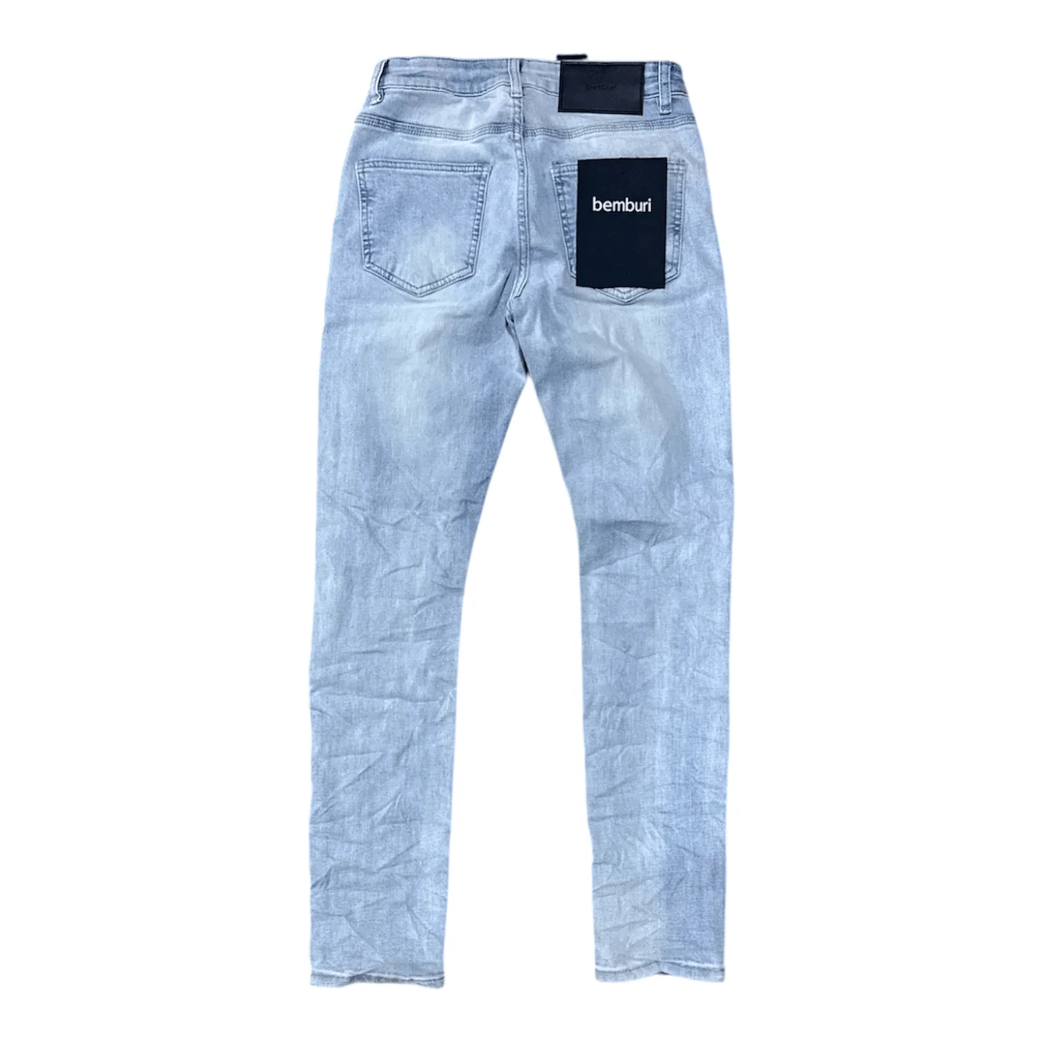 Bemburi Skinny Fit Distressed Denim Jean (Light Blue Wash) M8767D - Image 2