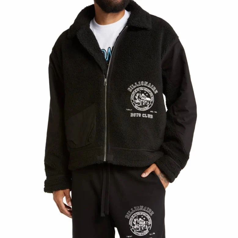 Billionaire Boys Club BB Canopy High Pile Zip Up Jacket (Black) 821-7401 - Image 2