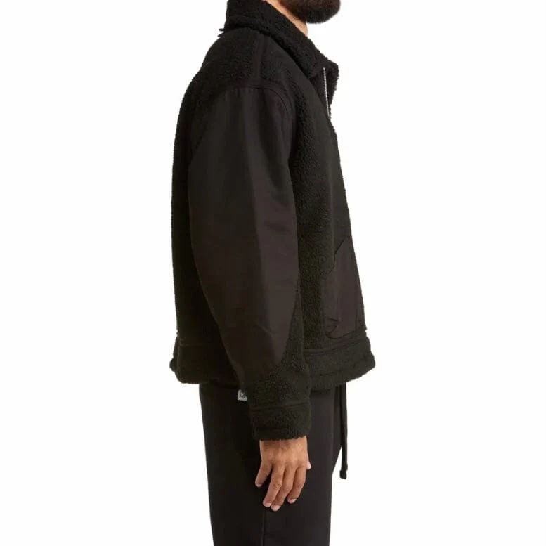 Billionaire Boys Club BB Canopy High Pile Zip Up Jacket (Black) 821-7401 - Image 3