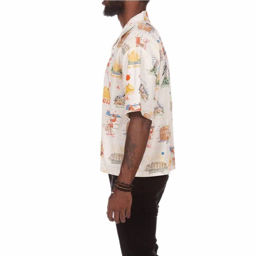 Billionaire Boys Club BB Globetrotter SS Woven Shirt (Gardenia) 841-2601 - Image 3