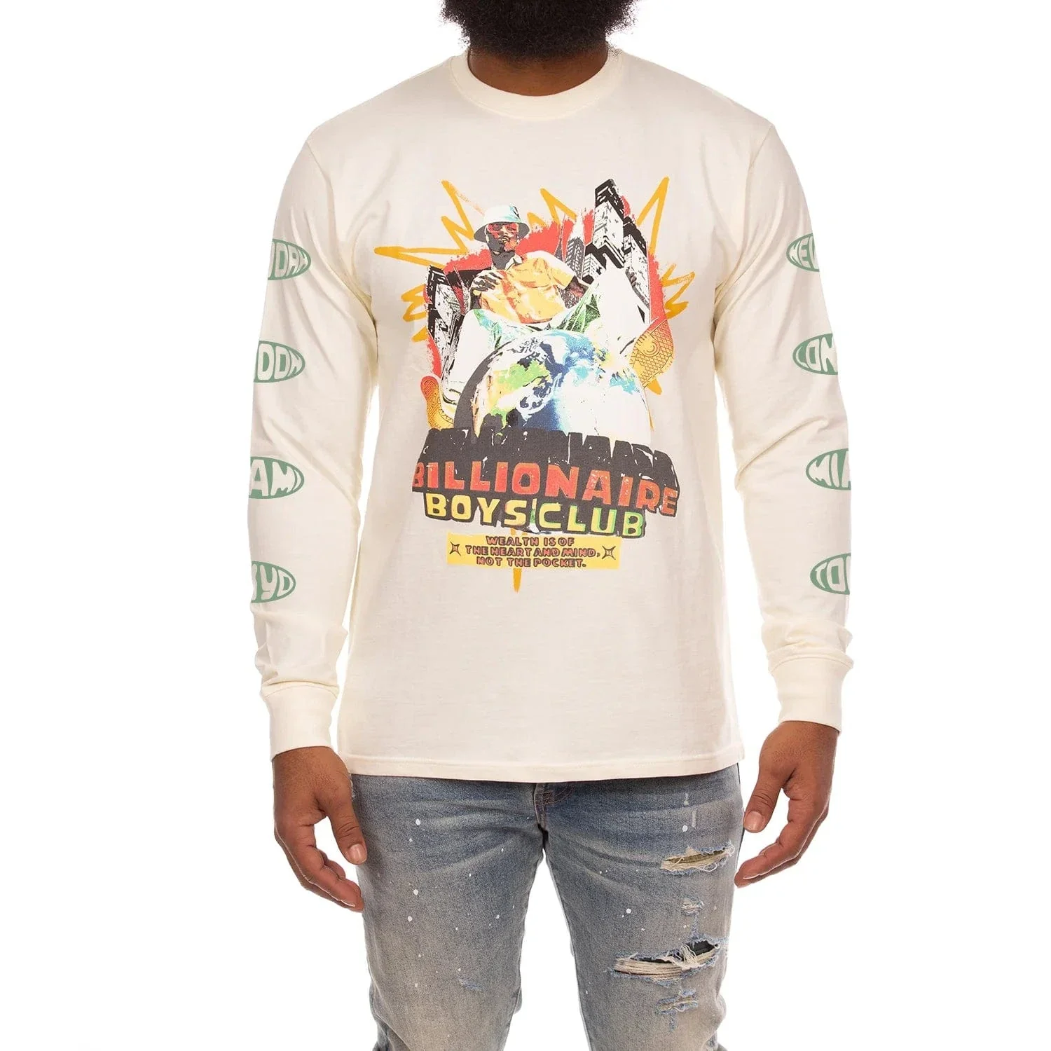 Billionaire Boys Club BB Heart Mind Dance LS Tee (Winter White) 851-6207
