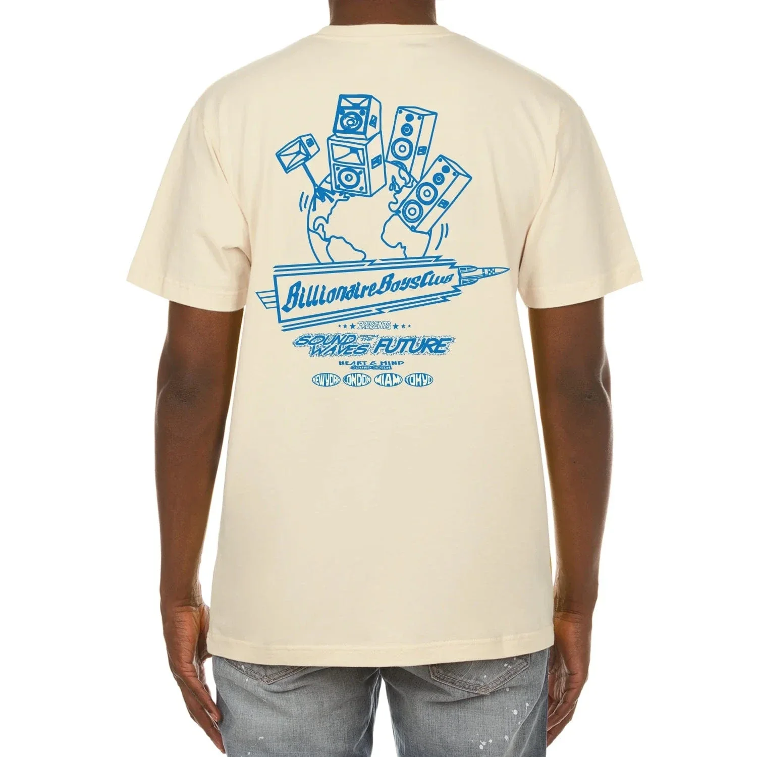 Billionaire Boys Club BB Sound Waves SS Tee (Winter White) 851-6203 - Image 2