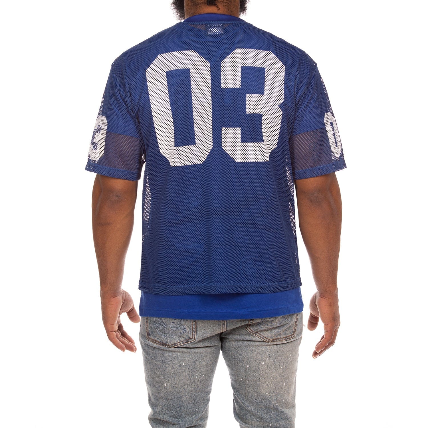Billionaire Boys Club BB Varsity SS Knit Cropped Fit Tee (Navy Peony) 851-6314 - Image 4