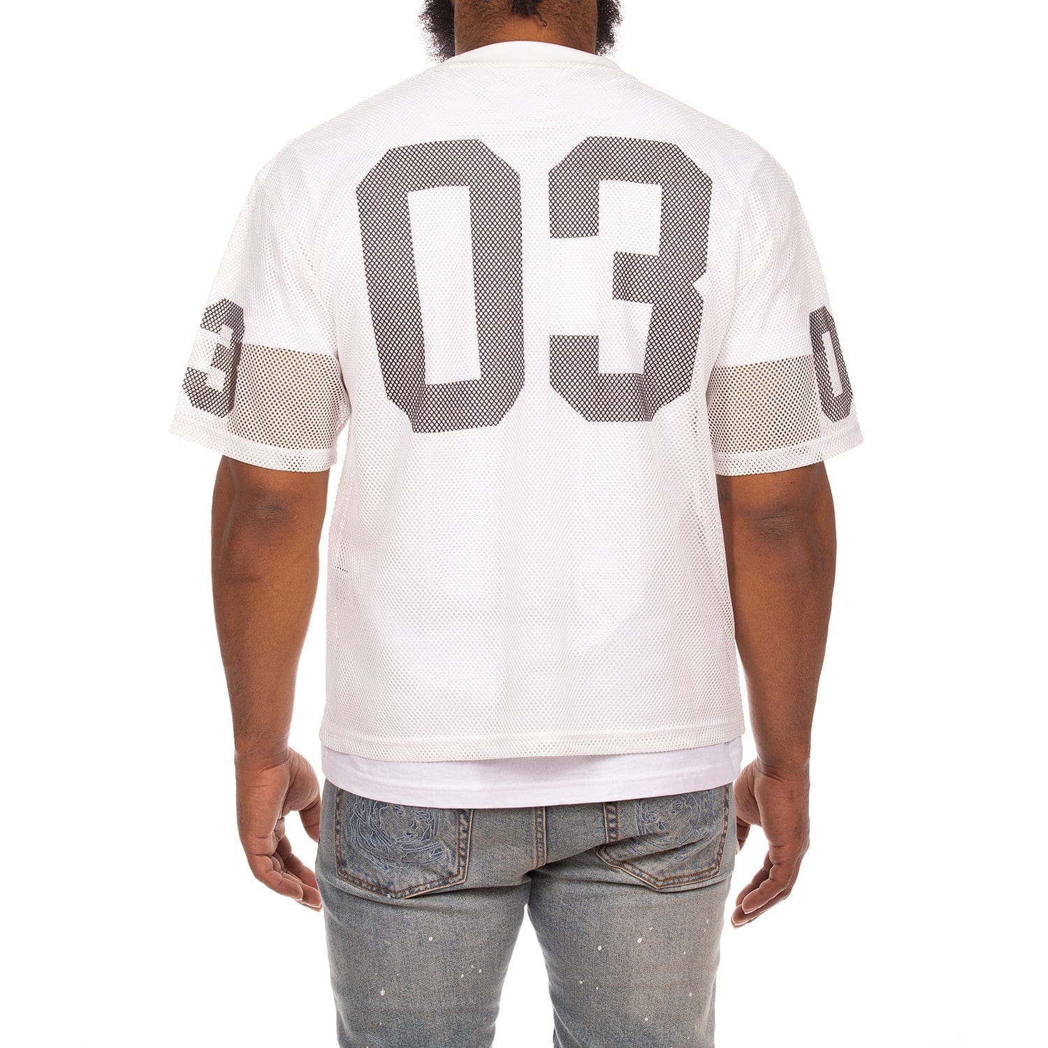 Billionaire Boys Club BB Varsity SS Knit Cropped Fit Tee (White) 851-6314 - Image 4