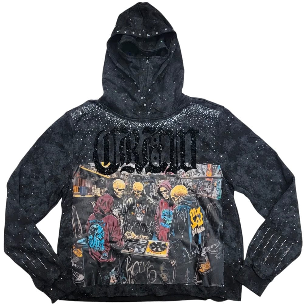 BKYS Crew Cropped Hoodie (Black) H1407 - Image 2
