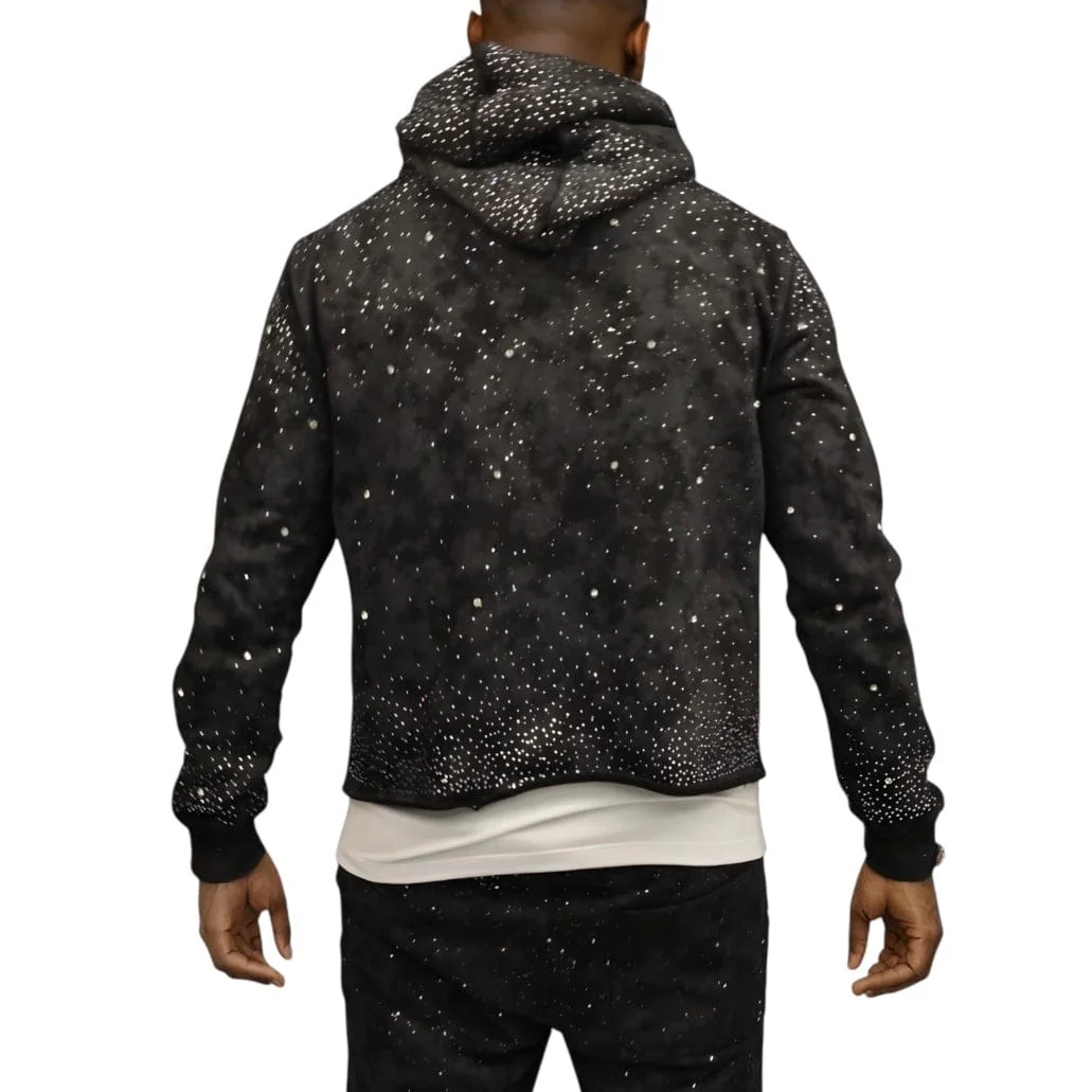 BKYS Stone Rivet Hoodie & Stacked Pants Set (Black) - Image 5