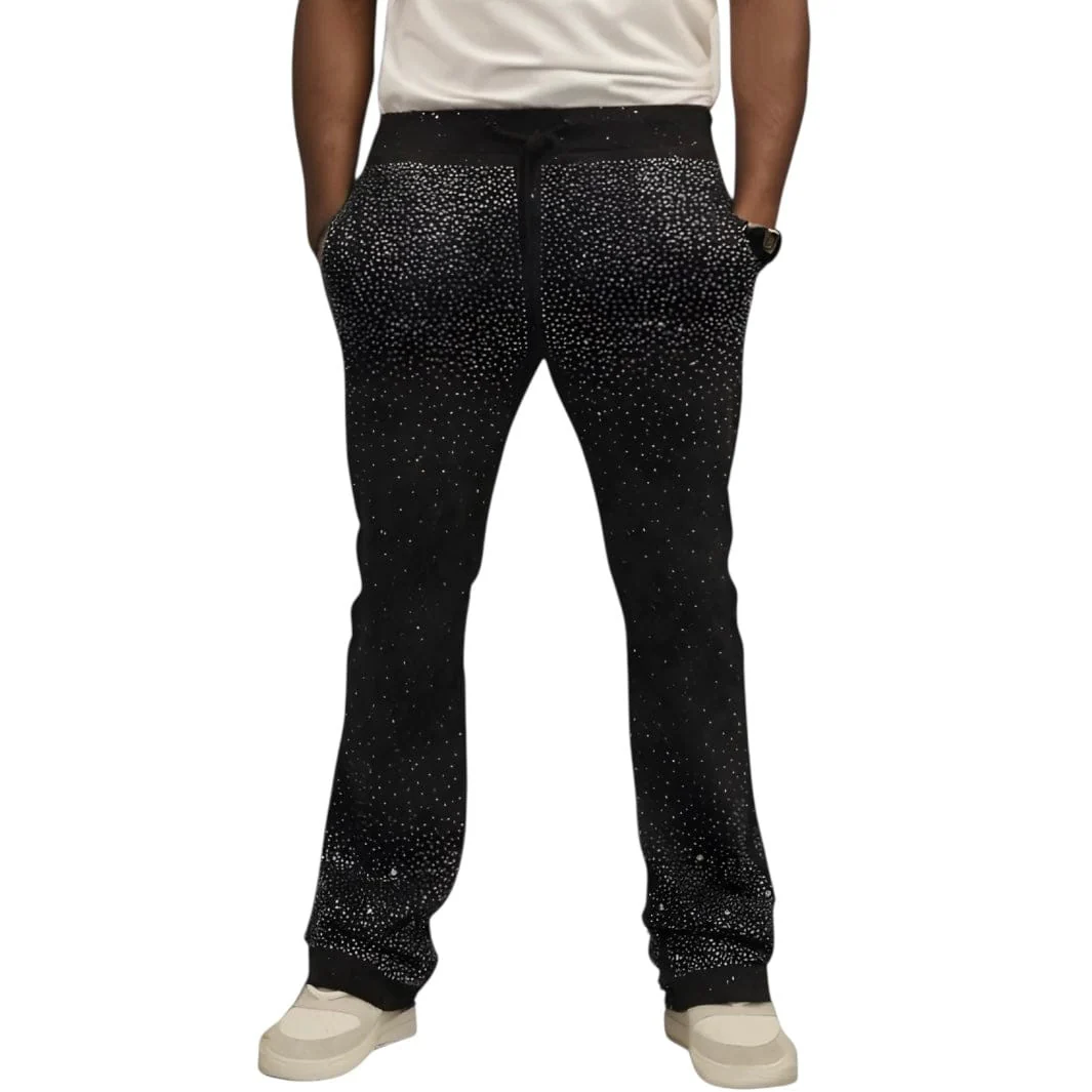BKYS Stone Rivet Hoodie & Stacked Pants Set (Black) - Image 6
