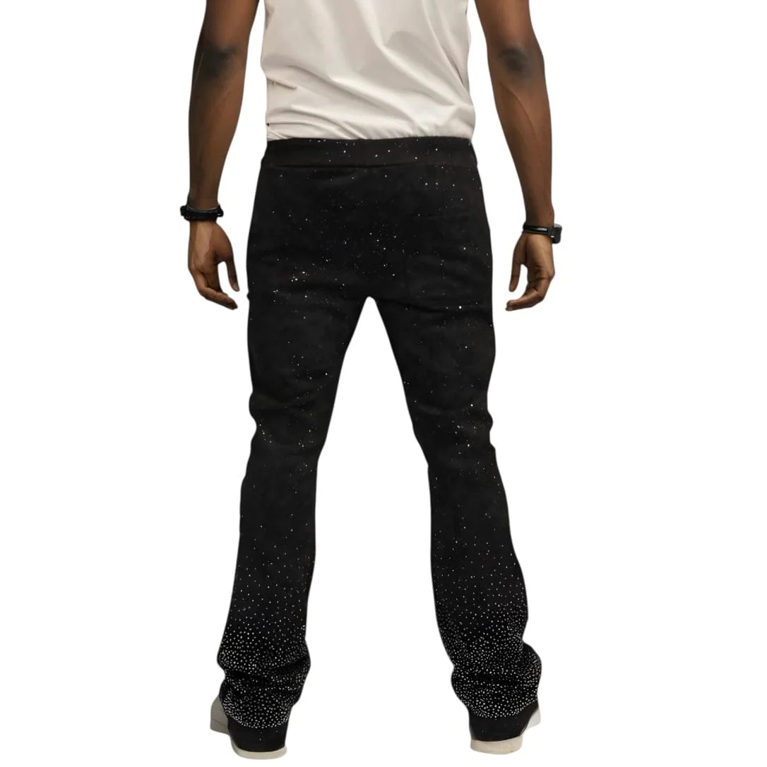 BKYS Stone Rivet Hoodie & Stacked Pants Set (Black) - Image 7
