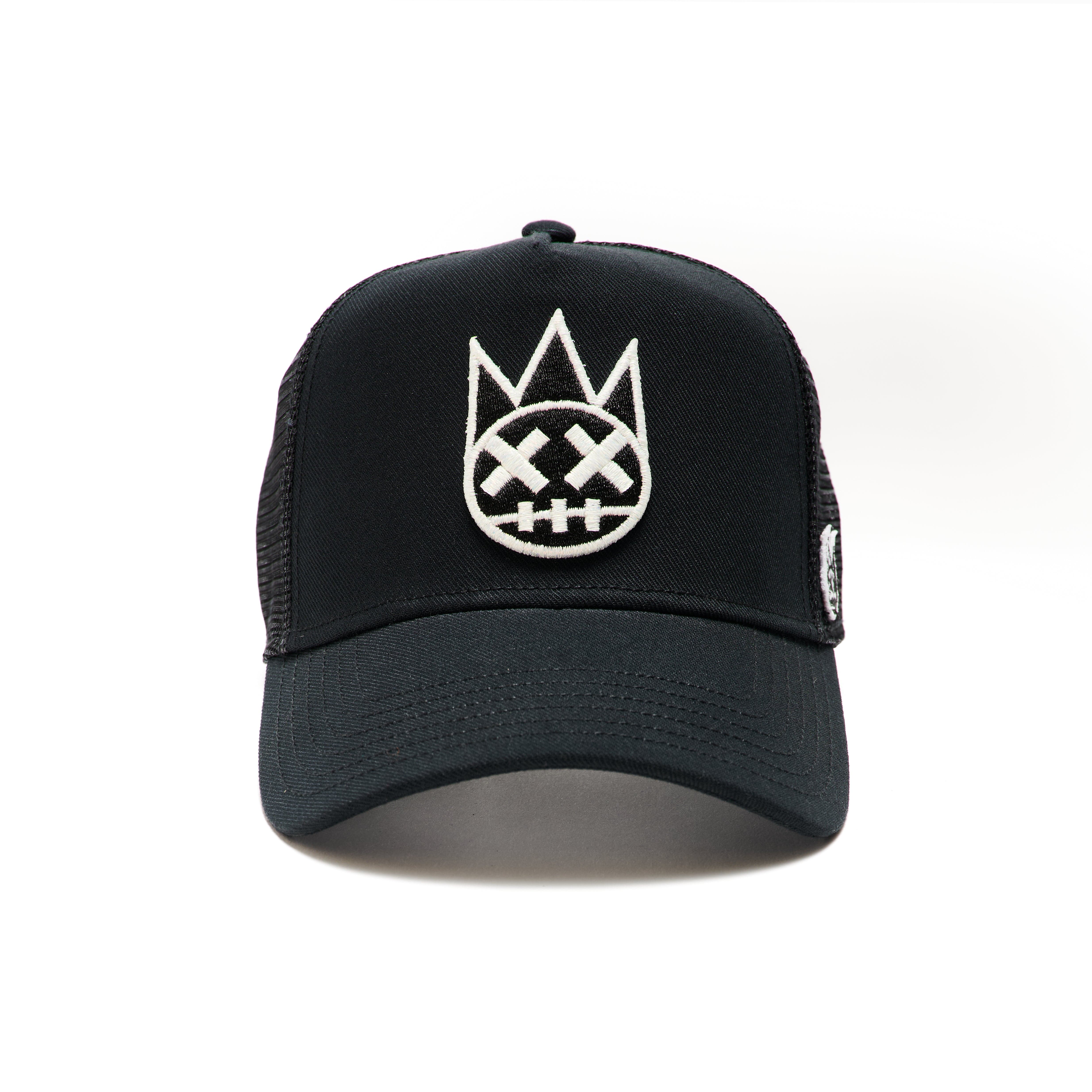 Black Trucker Hat – Mesh Back, White Clean Logo - Image 2