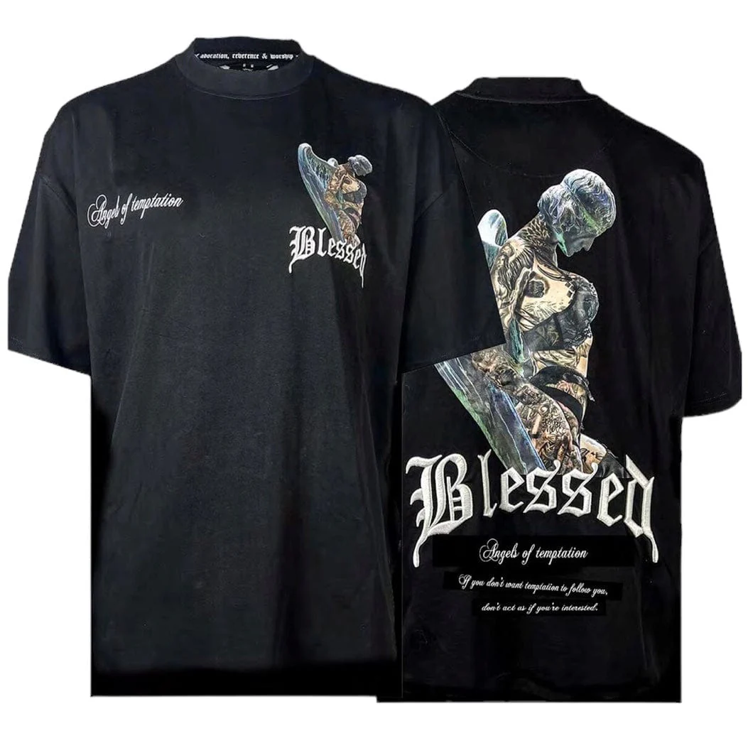Blessed Boxy T Angels Of Temptation T Shirt (Black) - Image 3