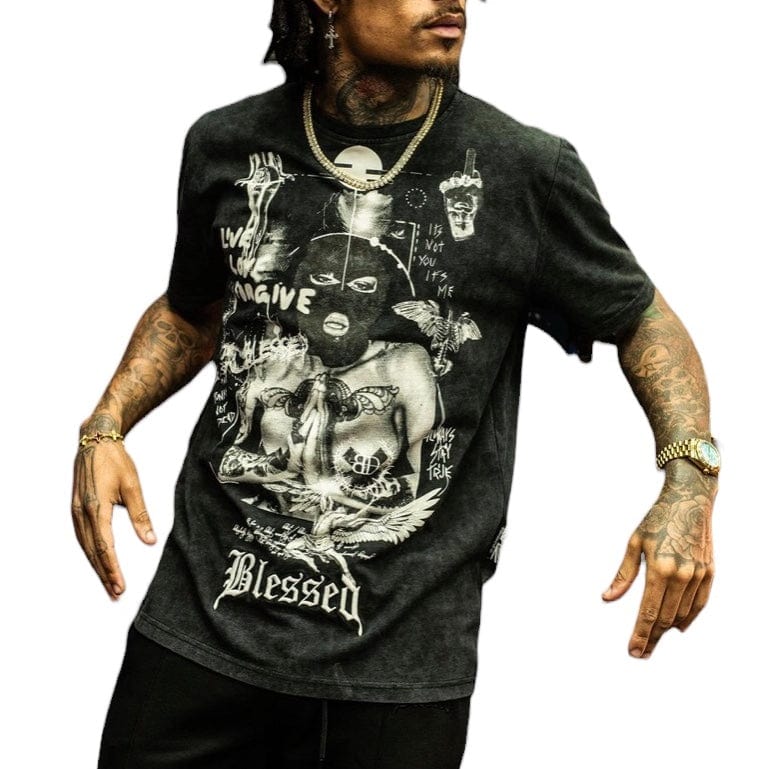 Blessed Now Or Never T Shirt (Black Acid Washed) - Image 2
