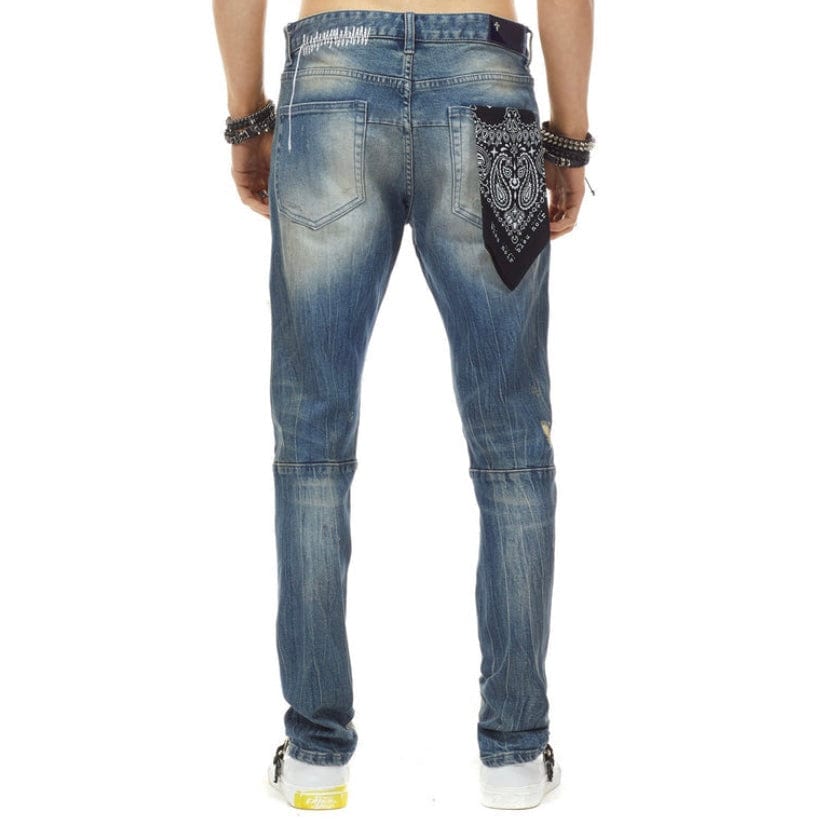 Bleu Noir Patchwork Jeans (Tinsel Blue) - BNP0940 - Image 3