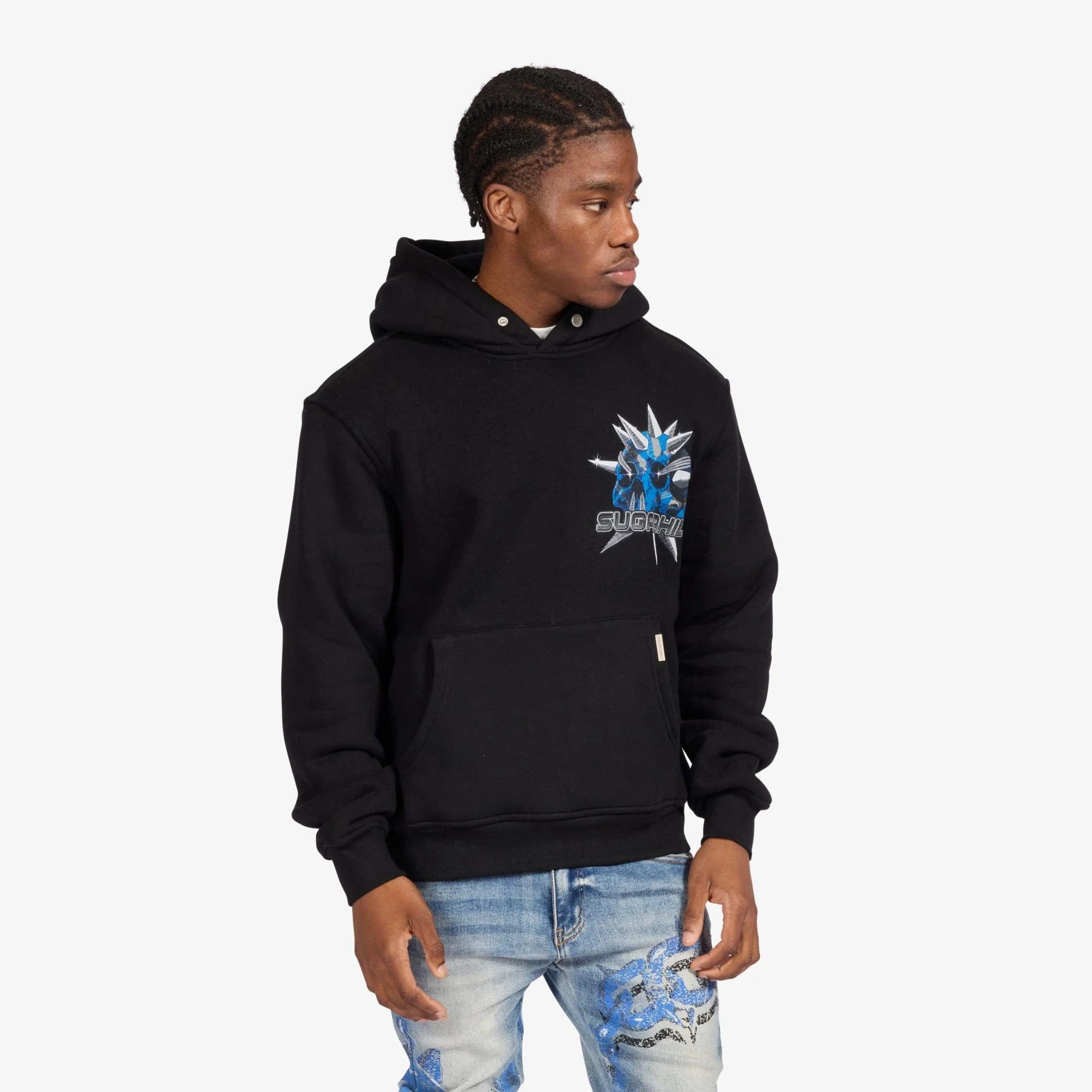 "Blue Biter" Hoodie (black) - Image 3