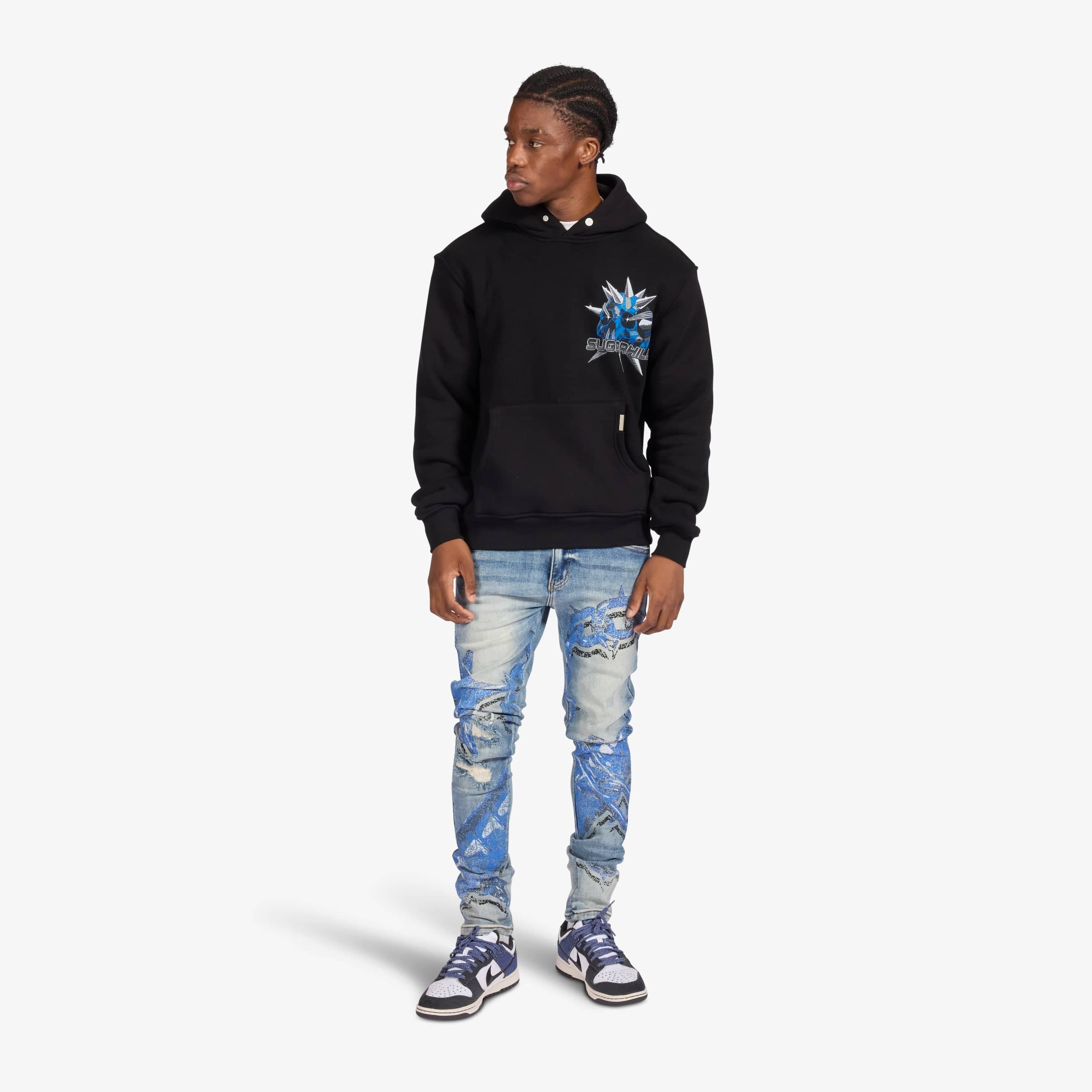 "Blue Biter" Hoodie (black) - Image 4