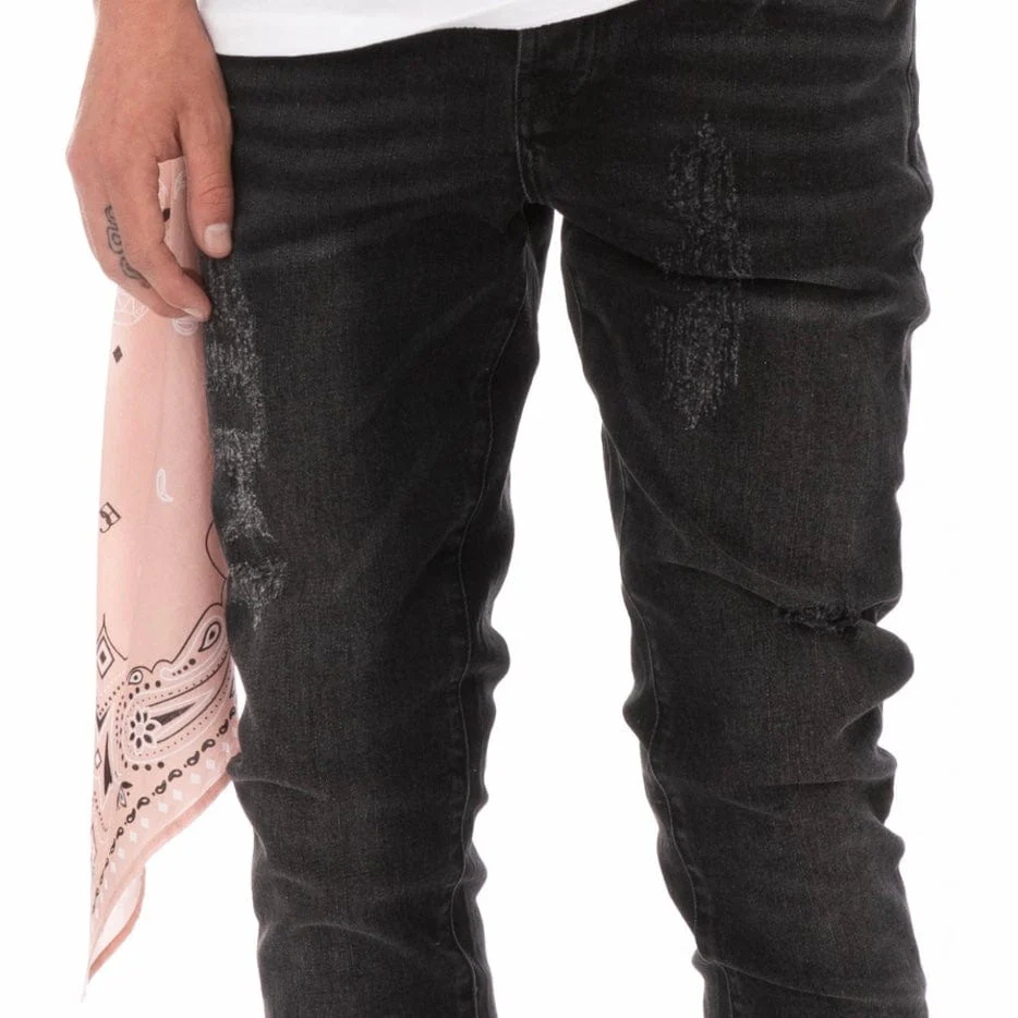 Blue Carats The Mcqueen 5-Pkt Slim Fit Jean (Distressed Noir) 211-7105 - Image 2