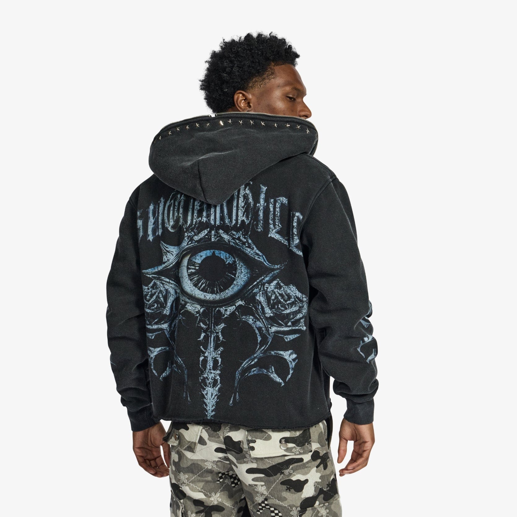 "Body Shop" Full-Zip Hoodie (black vintage) - Image 2