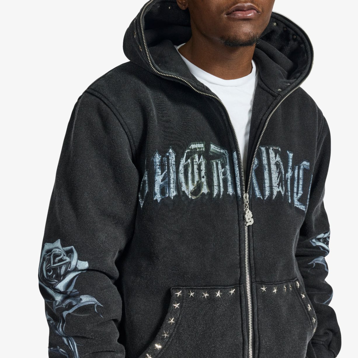 "Body Shop" Full-Zip Hoodie (black vintage) - Image 3