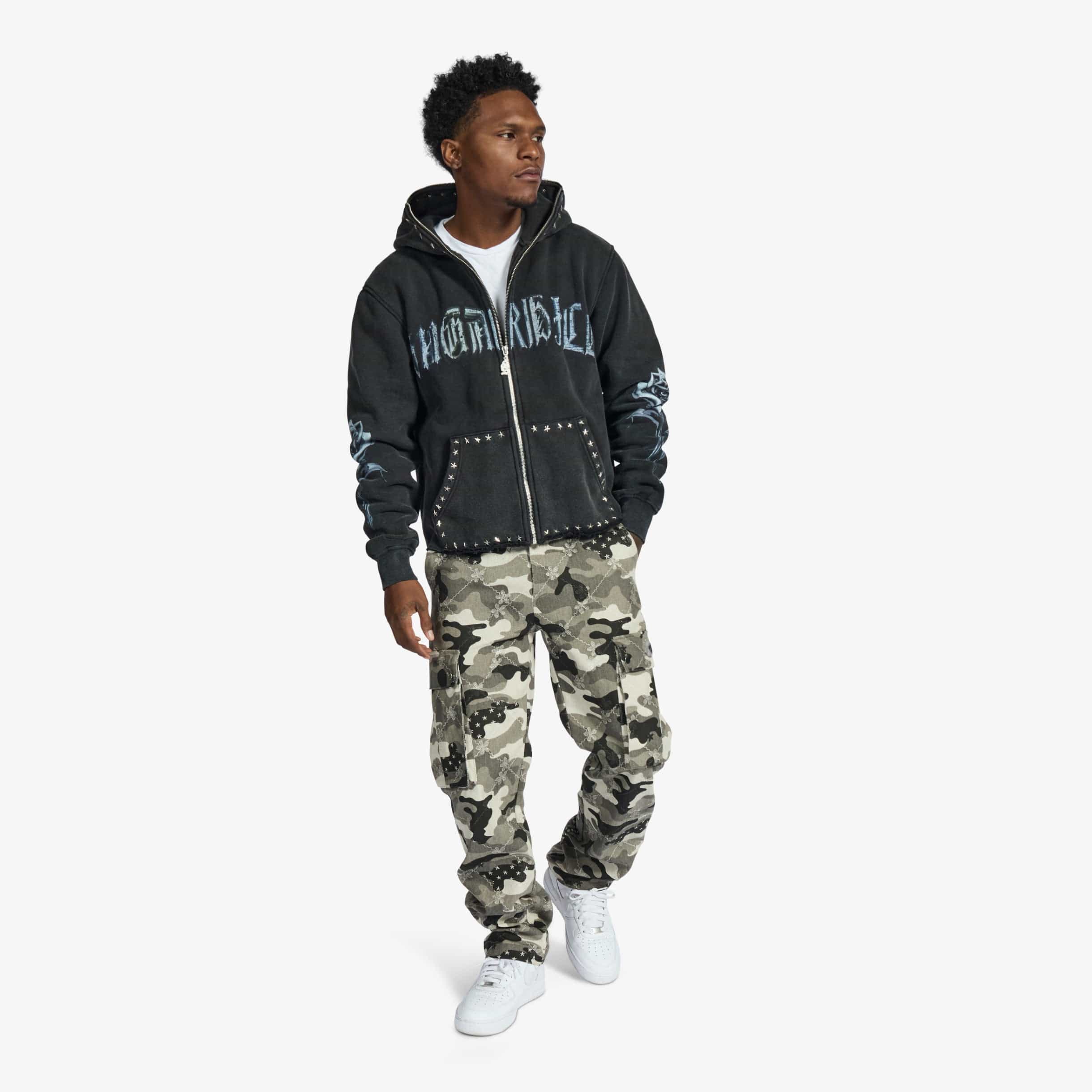 "Body Shop" Full-Zip Hoodie (black vintage) - Image 5