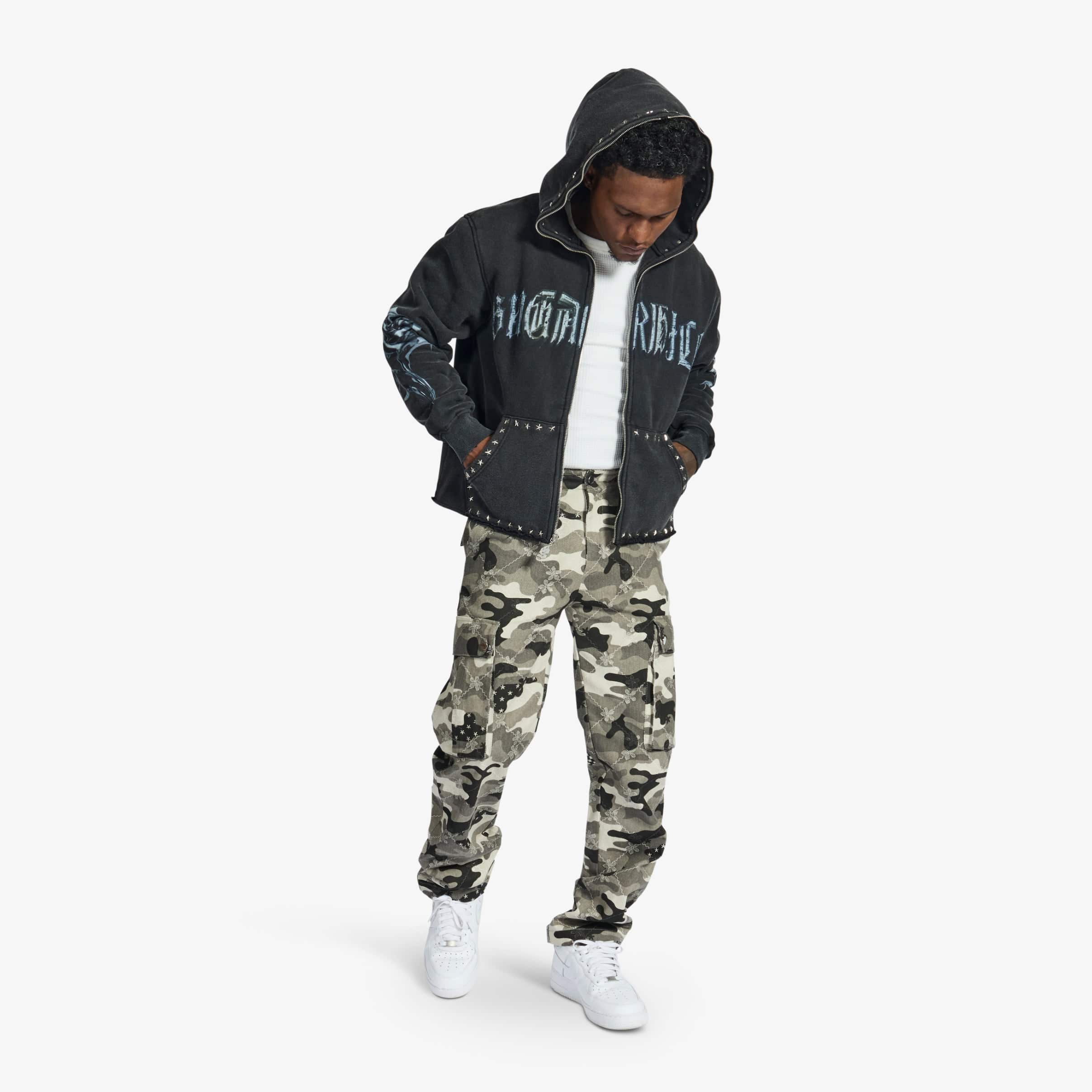"Body Shop" Full-Zip Hoodie (black vintage) - Image 6