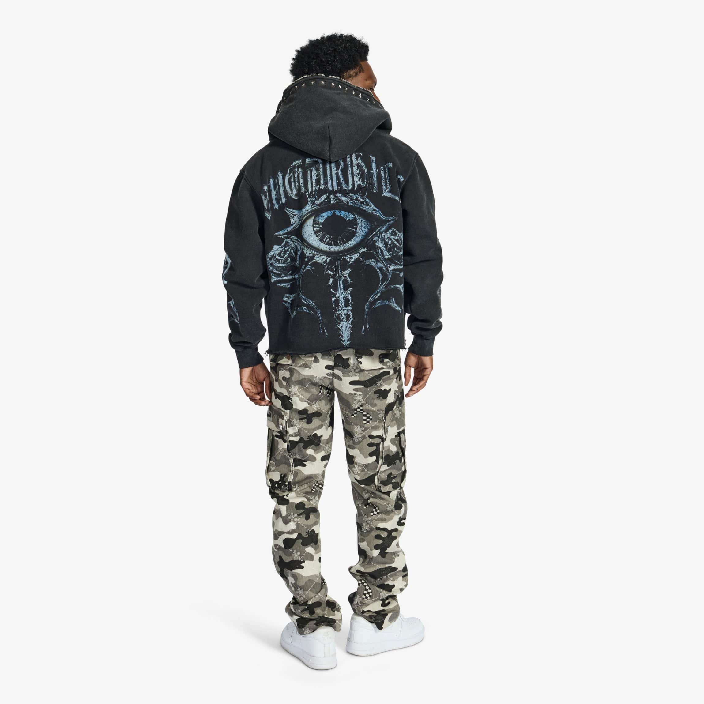 "Body Shop" Full-Zip Hoodie (black vintage) - Image 7