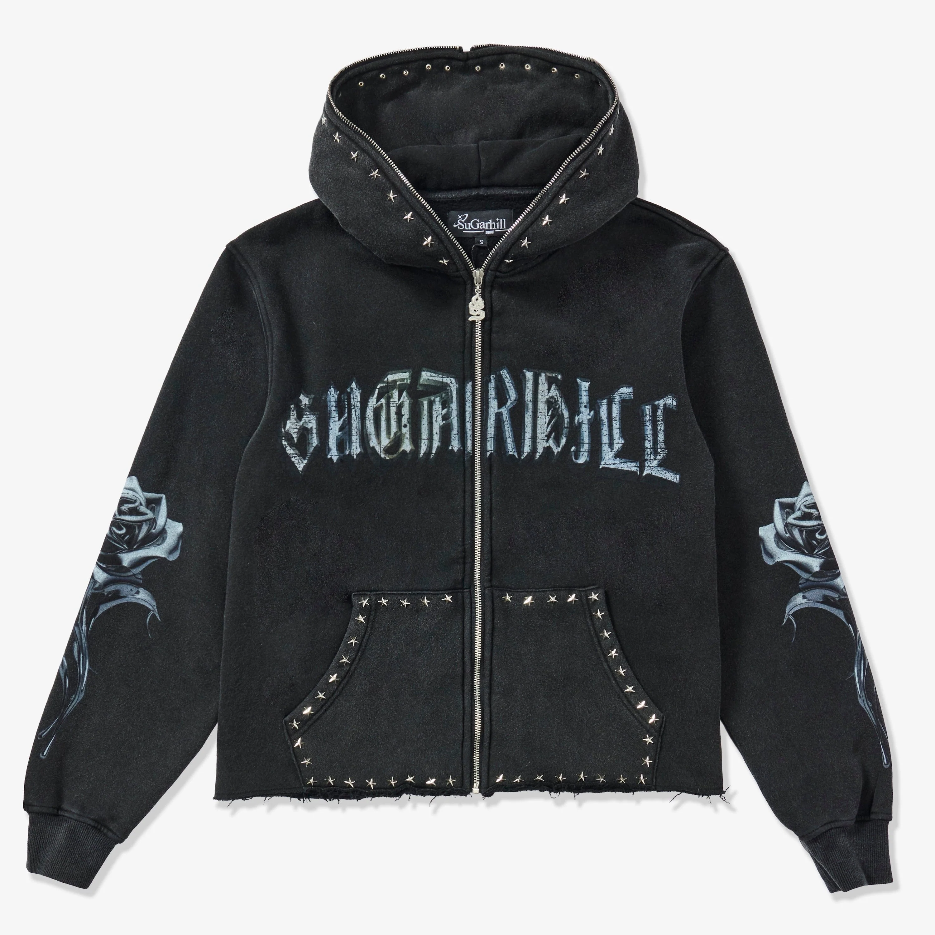 "Body Shop" Full-Zip Hoodie (black vintage) - Image 9