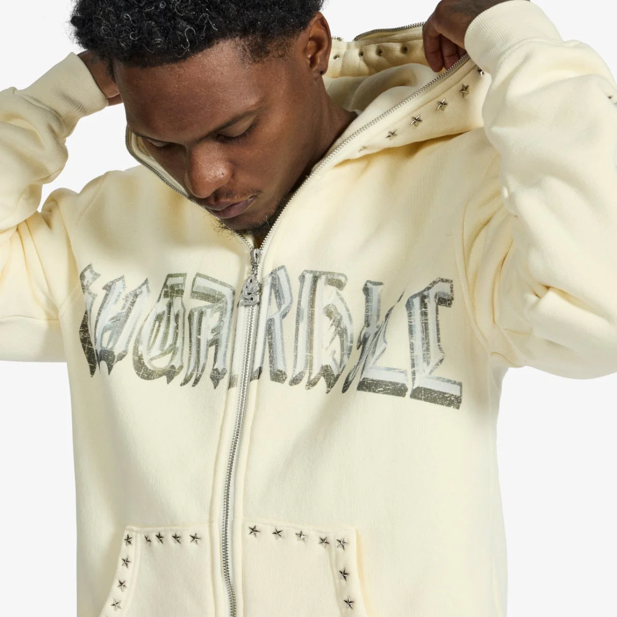 "Body Shop" Full-Zip Hoodie (cream vintage) - Image 4