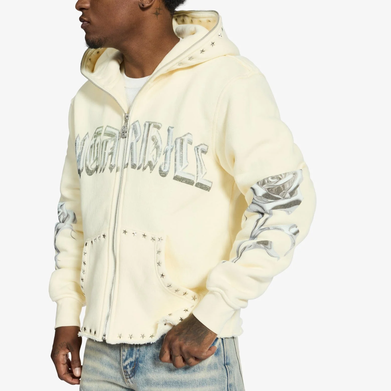 "Body Shop" Full-Zip Hoodie (cream vintage) - Image 5