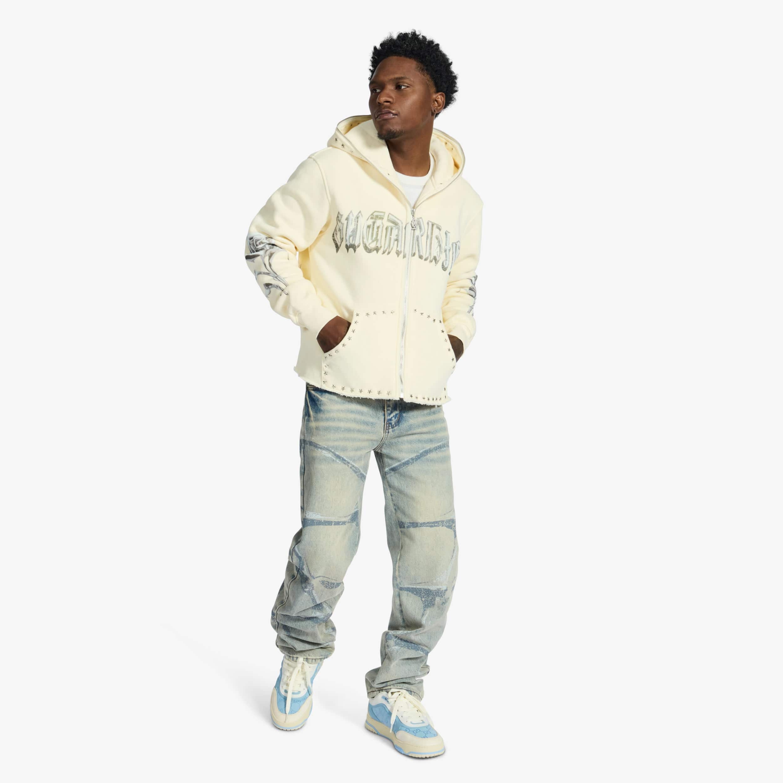 "Body Shop" Full-Zip Hoodie (cream vintage) - Image 6