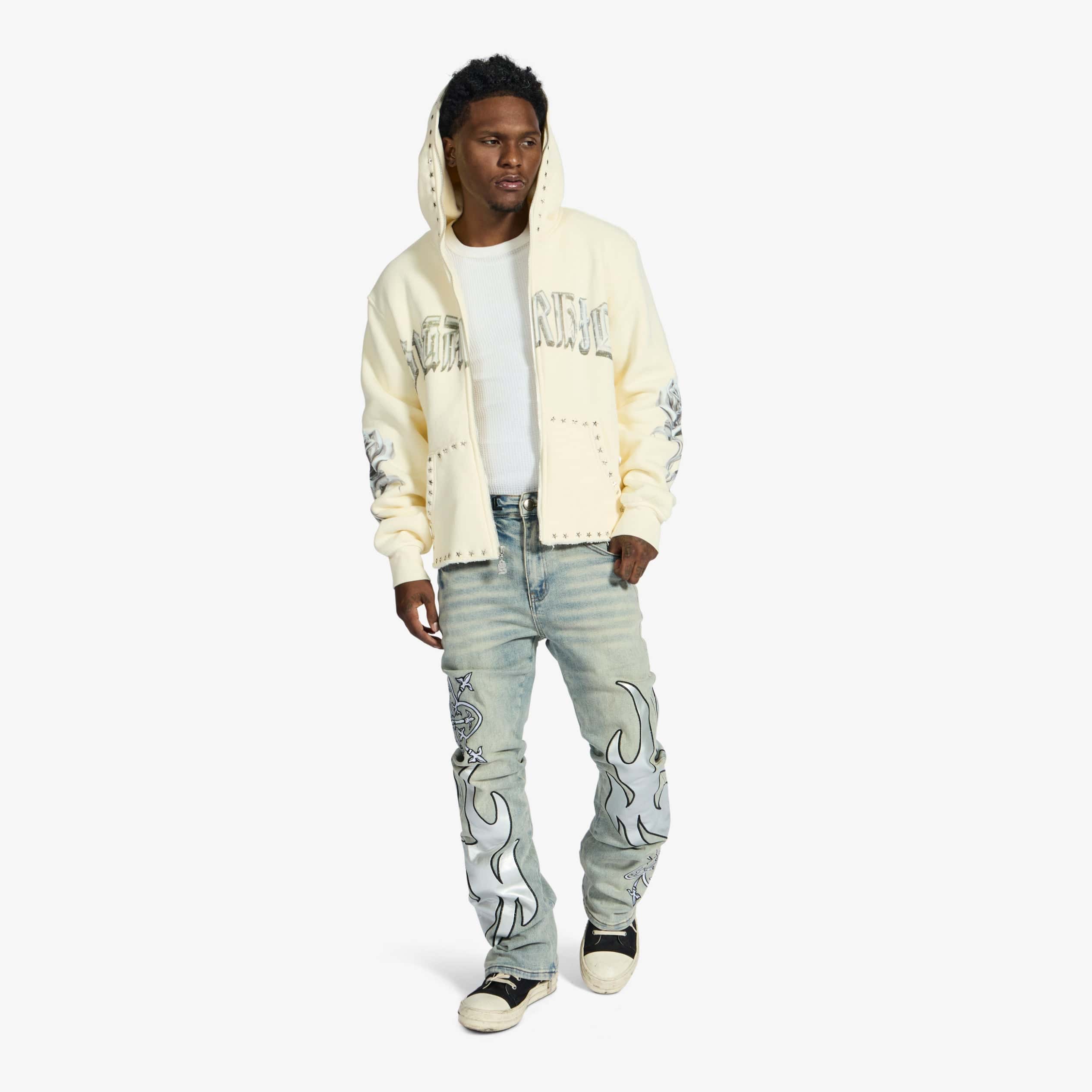 "Body Shop" Full-Zip Hoodie (cream vintage) - Image 8