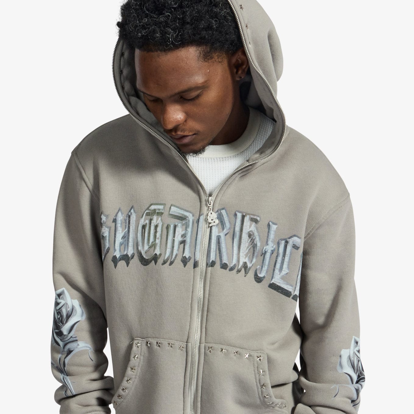 "Body Shop" Full-Zip Hoodie (gray vintage) - Image 4