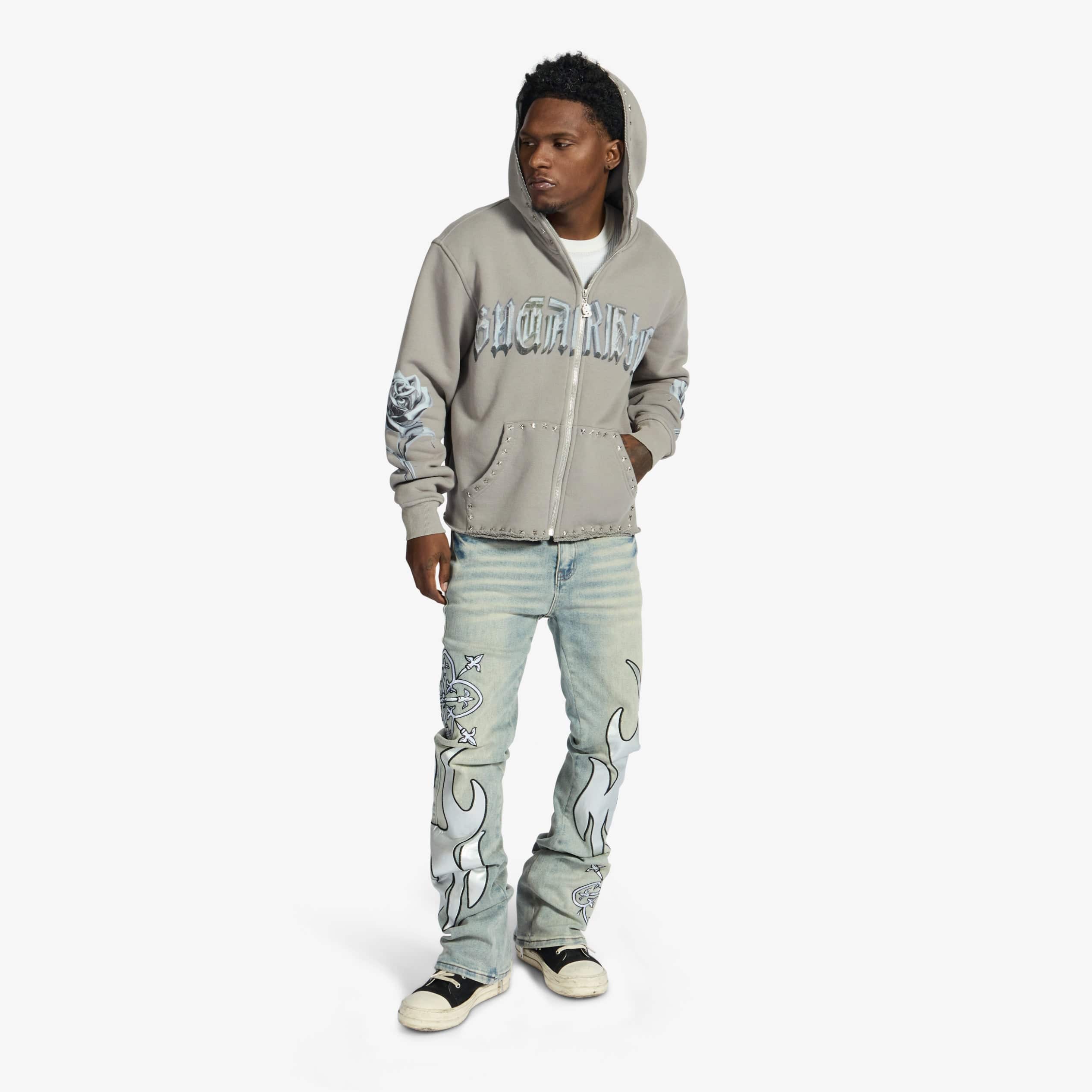 "Body Shop" Full-Zip Hoodie (gray vintage) - Image 5